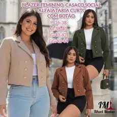 Blazer Terninho Social Alfaiataria Trabalho Botões Dourados P-M-G-GG