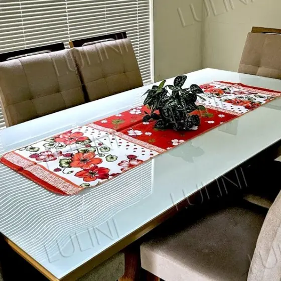 Caminho De Mesa Trilho Retangular Estampado Decoração Jantar Sala Cozinha Moderna