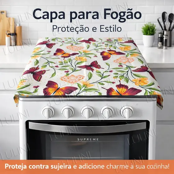 Capa de Fogão serve TODOS OS TAMANHOS Decoração Casa Lavável