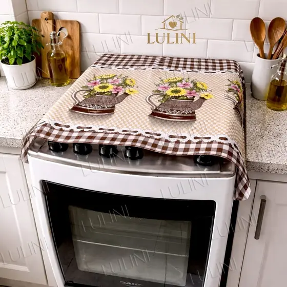 Capa Fogão 4 ou 6 Bocas Pano Protetor Decoração Estampada Cozinha Casa