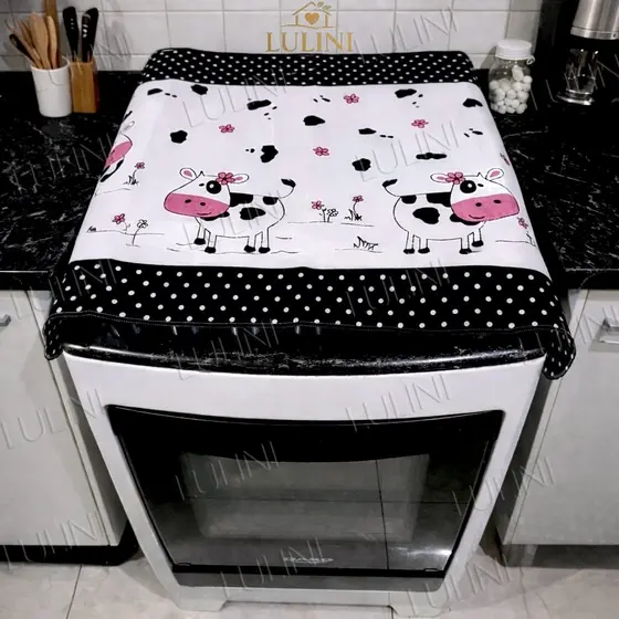 Capa de Fogão Pano Decoração Estampada Cozinha Casa Fogão 4 ou 6 Bocas
