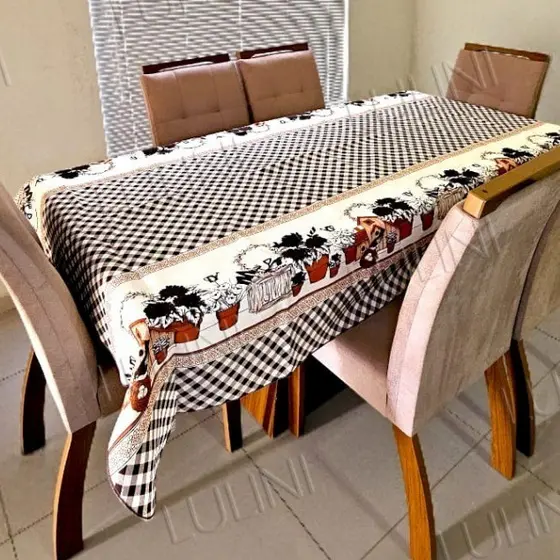 Toalha De Mesa 6 Cadeiras 200X145cm COZINHA Estampada CASA E DECORAÇÃO