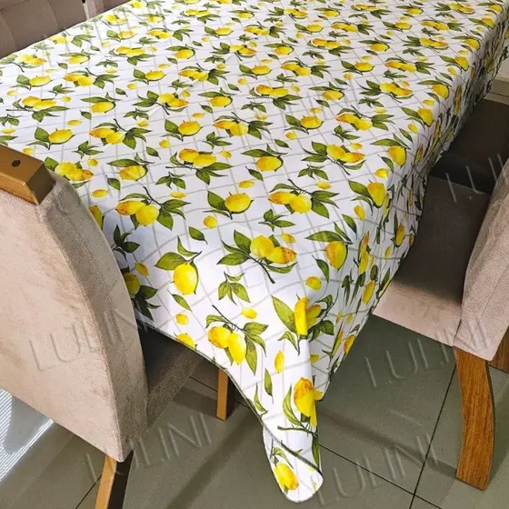 Toalha De Mesa 4 Cadeiras Cozinha Estampada 100x145cm Ponta De Mesa