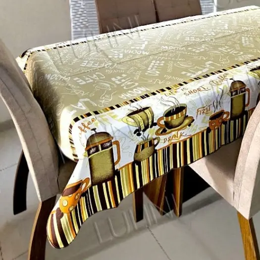 Toalha De Mesa 100x145cm 4 Cadeiras Cozinha Estampada Ponta De Mesa decoração