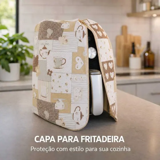 Capa para Fritadeira Elétrica Air Frye 3,5 a 5L VÁRIAS ESTAMPAS - PREÇO DE FÁBRICA (CASA E DECORAÇÃO)