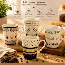 Caneca de Porcelana Azul e Branca | Estilo Japonês | 350 ml