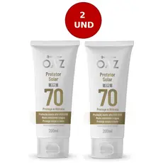Kit C/2 Protetor Solar OAZ FPS 70 200ml - Corpo e Rosto Toque Seco