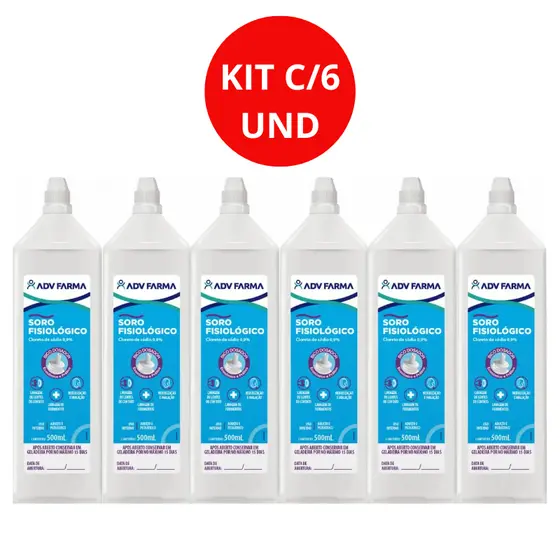 Kit C/6 Soro Fisiológico ADV Farma 500ml