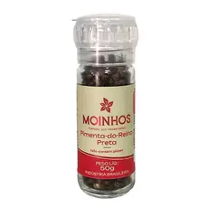 Pimenta-do-Reino Preta em Grãos 50g - Moedor de Vidro Reutilizável - Sem Glúten