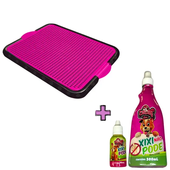 Kit Sanitário Canino Pet + Educador Xixi Pode Xixi Não Pode Premium Promoção