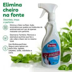 Limpa Xixi Enzimático Removedor de Odor e Desmarca Território para Cachorro Be Dog 500mL