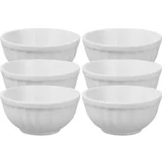 Jogo 6 Tigela Canelada Para Sobremesa Caldos 190 ML Porcelana