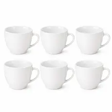Kit Xicaras 170ML 6 Peças Café Chá Porcelana Branca Ideal Para Casa Escritório Pousada Cafeteria