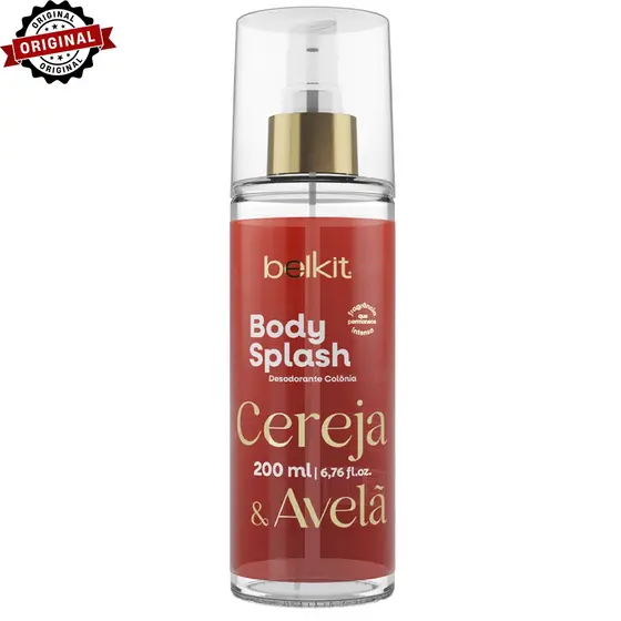 Body Splash Cereja e Avelã 200ml BELKIT | Alta Projeção | Alta fixação | Perfumaria Fina