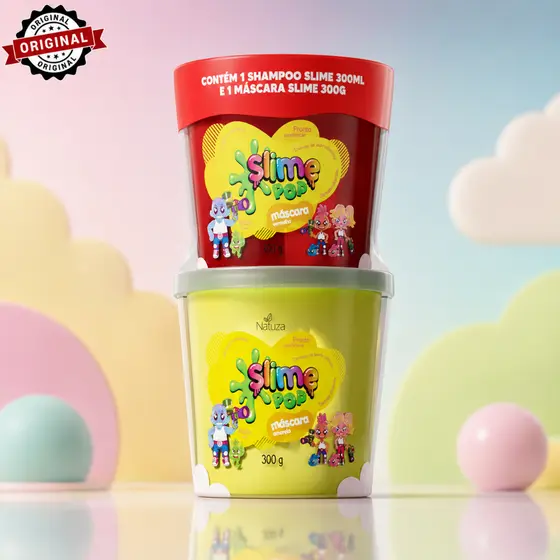 Shampoo + Máscara Infantil Slime Pop Banho Divertido NATUZA