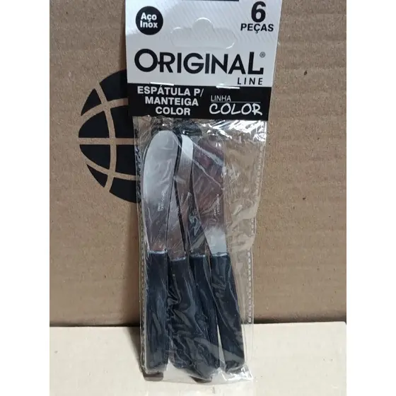 Kit 6 Espatula de Manteiga Aço Inox Original Line Color | Cabo Colorido Resistente