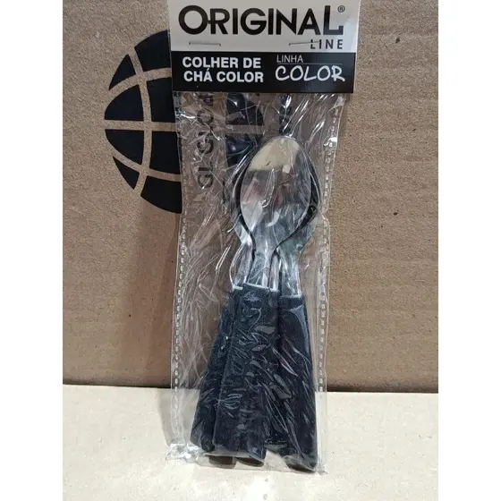 Kit 6 Colheres de Cha Aço Inox Original Line Color | Cabo Colorido Resistente