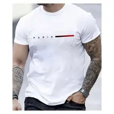 Camiseta Masculina Streetwear Paris Style Moda Blusa Malha 30.1 Algodão