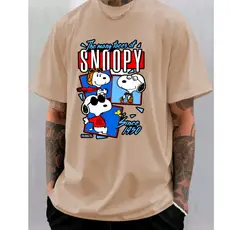 Camiseta Snopy Masculina Slim Casual 100% Algodão Premium