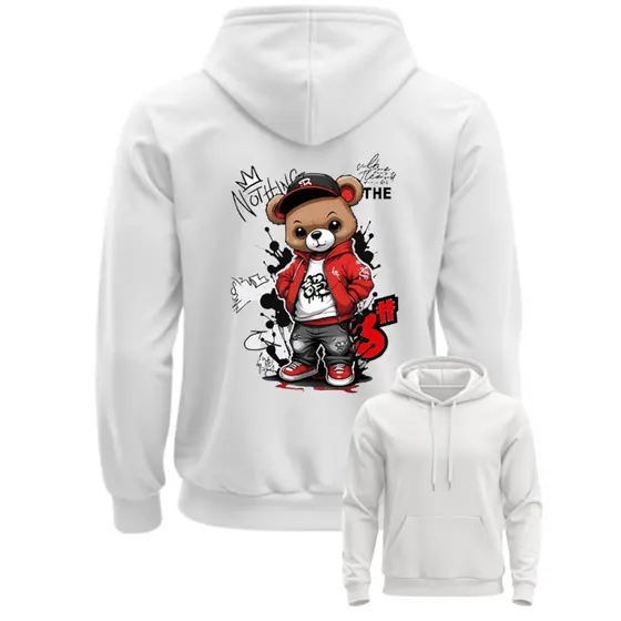 Moletom Unissex Canguru Blusa de Frio Ursinho Estiloso Estampada Casaco Flanelado - Lançamento