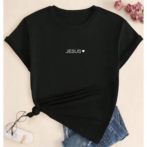 Camiseta Algodão Masculina Feminina Jesus Camisa 100% Algodão Premium
