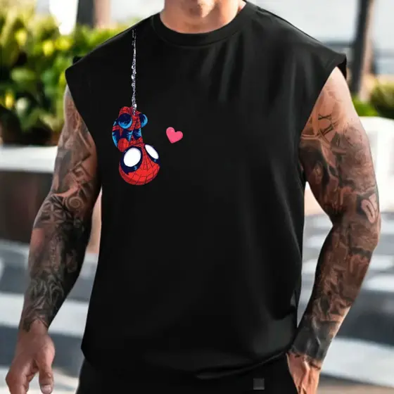 Camiseta Regata Machão Verão Homem Aranha 100% Algodão Casual Moda Masculina