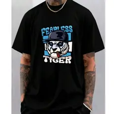 Camiseta Masculina Streetwear Várias Cores Estampada Tiger Camisa 100% Algodão Premium Casual
