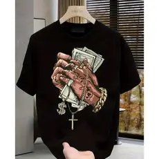 Camiseta Masculina Estampada Streetwear Hip Hop Casual Camisa 100% Algodão