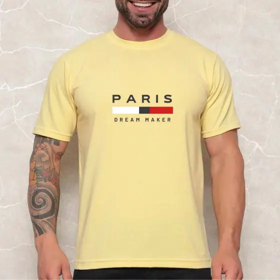 Camiseta Masculina Paris Dream Maker Camisa Premium 100% Algodão Casual