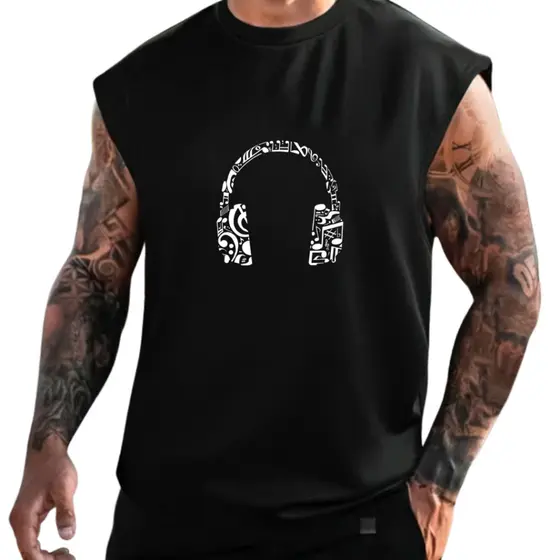 Regata Oversized Algodão Preta Várias Estampas Personalizadas