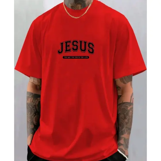 Camiseta Masculina Jesus Várias Cores Camisa Algodão Estilosa Casual Dia a Dia