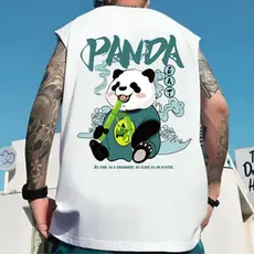 Camiseta Regata Oversized Panda Masculina Camisa Sem Manga Street e sport wear Academia Casual