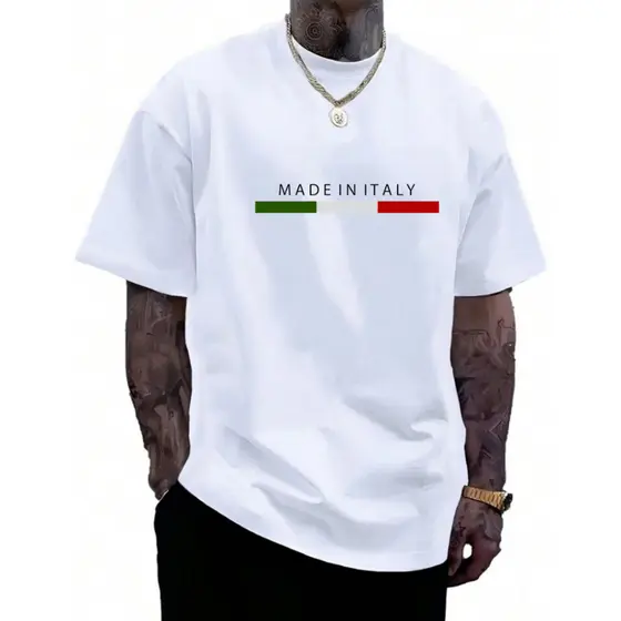 Camisa Camiseta Made In Italy Casual Blusa 100% Algodão Lançamento