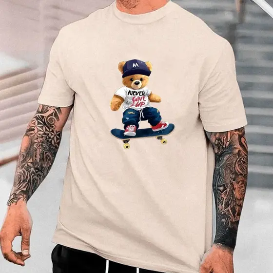Camisa Camiseta Ursinho Skate 100% Algodão Premium Várias Cores Disponível