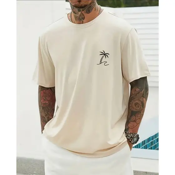 Camiseta Masculina 100% Algodão Oversized Palmeira Básica