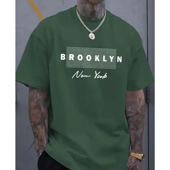 Camiseta Masculina Brooklyn New York 100% Algodão Estampada