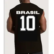 Regata Oversized Time Brasil Copa do Mundo 100% Algodão