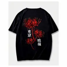 Camiseta Tokyo Ghoul Lycoris Radiata Streetwear Anima Dark Estética Unissex