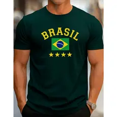 Camiseta Brasil Masculina Camisa Seleção Brasileira Bandeira Copa