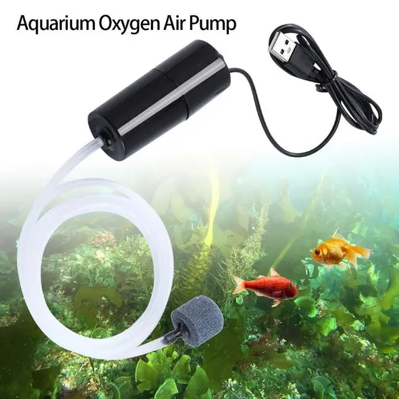Bomba De Oxigênio/Ar Compressor Filtro USB Portátil Para Aquario De Peixes 12v Silencioso