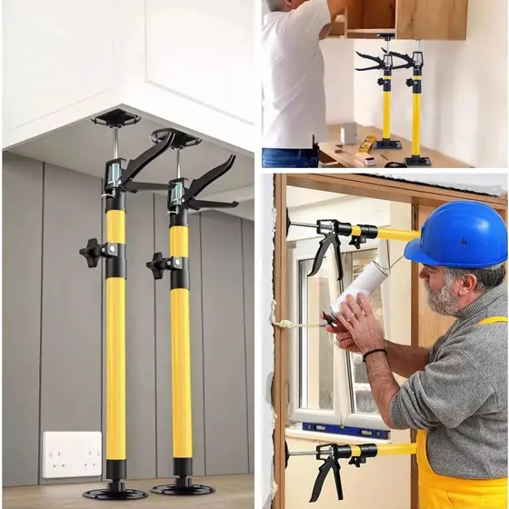 Haste de Suporte Telescópica Ajustável em Aço - Sistema Manual para Armários, Macacos e Drywall (30 cm a 59 cm)