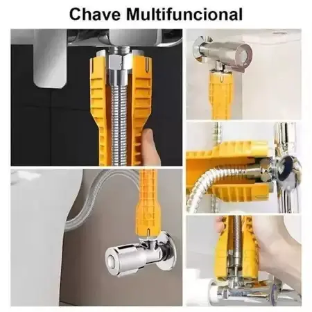 Chave Hidráulica Multiuso Chave para Torneira 5 Peças - Amarela Ferramenta Instalação Hidráulica