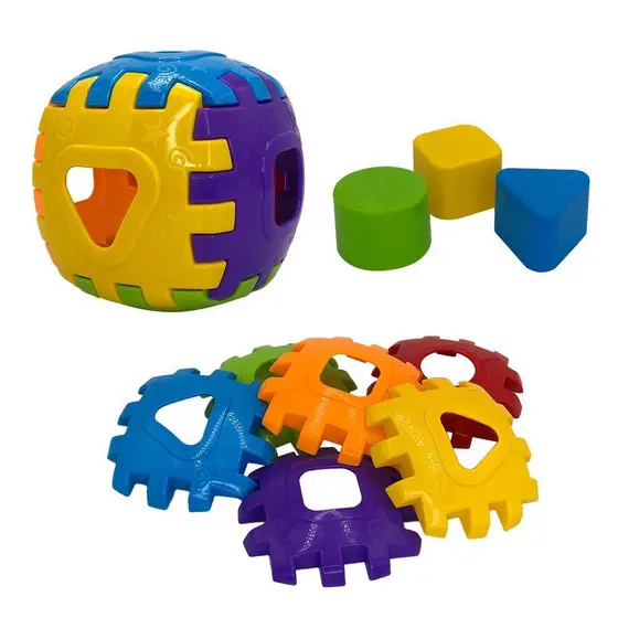 Brinquedo Didático Colorido Monta e Desmonta Com Peças De Encaixar Cubo Bola Desenvolvimento