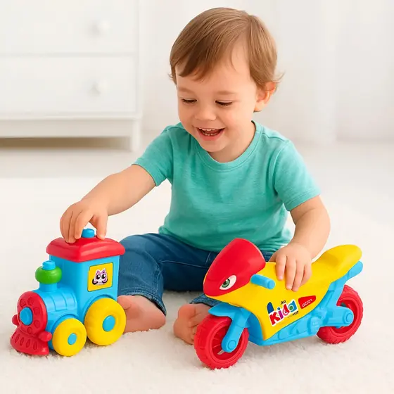 Motinha Trenzinho Caminhãozinho Menino Infantil Desmontável Kit Coleção Kids - Lua De Cristal