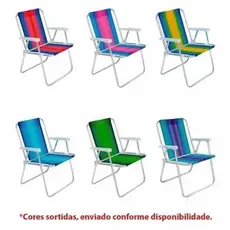 Cadeira De Praia Dobravel Conforto De Mais Varanda Alta Piscina 110Kg Sortidas Unitário Oferta -STY