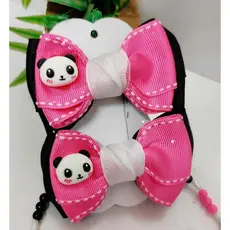 kit laço infantil Kit Infantil Bico de Pato + Colar do panda|