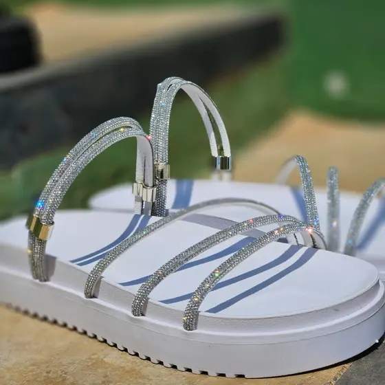 Papete Feminina Plataforma Brilho Moda Luxo