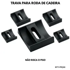 Kit 5 Trava para Rodízio de Cadeira Rodinha Gamer Escritório Não Risca o Piso