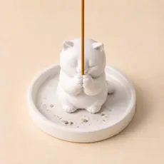 Porta Incenso Gatinho Presente Criativo Decoração Minimalista Suporte Incenso