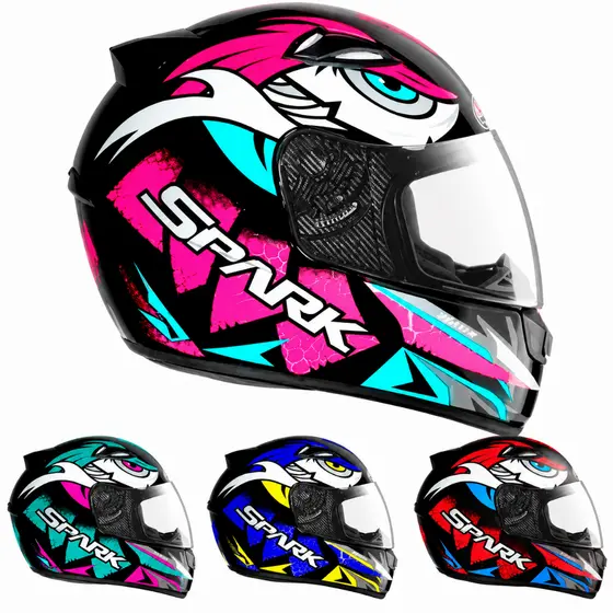Capacete Para Moto Integral EBF New Spark Dragon Com viseira e Narigueira